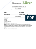 PF-II Quiz#4 F19 (Question + Solution)