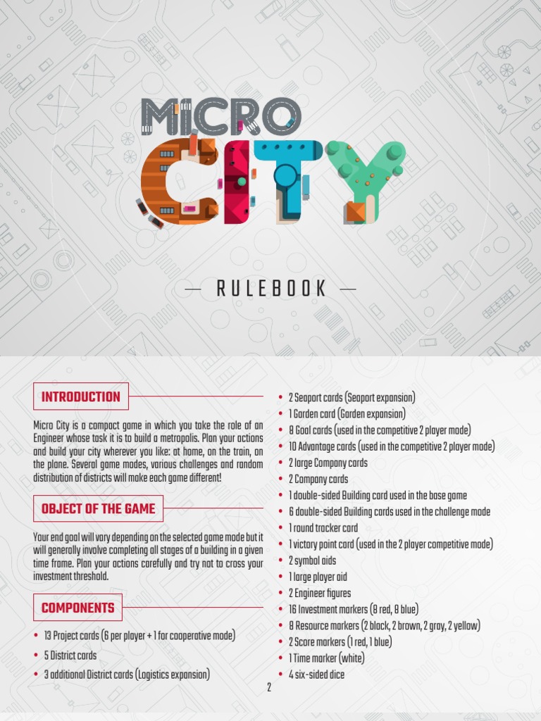 Micro City Board Game Rules | PDF | Gaming