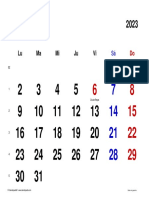 Calendario Enero 2023 Espana Horizontal Clasico