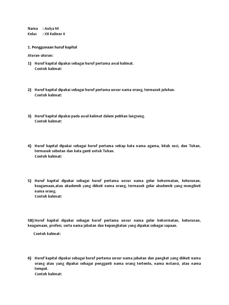 Aturan Penggunaan Huruf Kapital Pdf Puisi