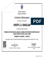 Certificate of Participantion