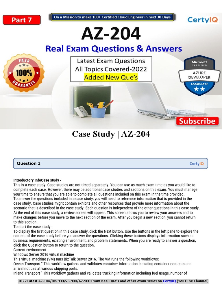CertyIQ AZ-204 UpdatedExam Dumps - Part 7 Case Study | PDF | Websites ...