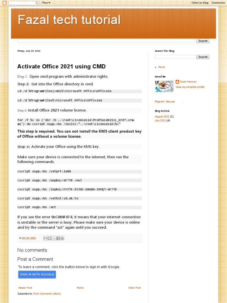 Activate Office 2021 using CMD A StepbyStep Guide PDF Software Development Microsoft