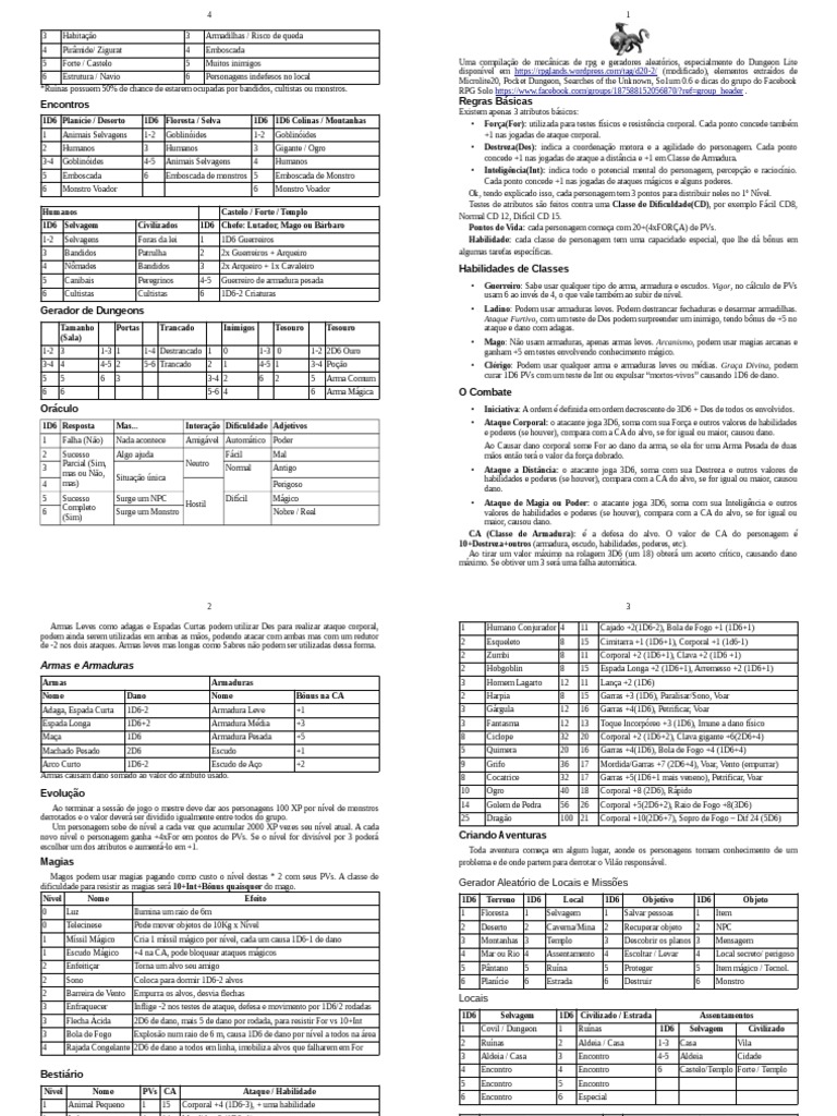 Gerador de Aventuras para RPG Solo | PDF | Espada | Jogos de RPG