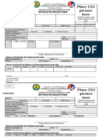 Entrance Examination Form