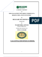 Final Project On Religare Securities
