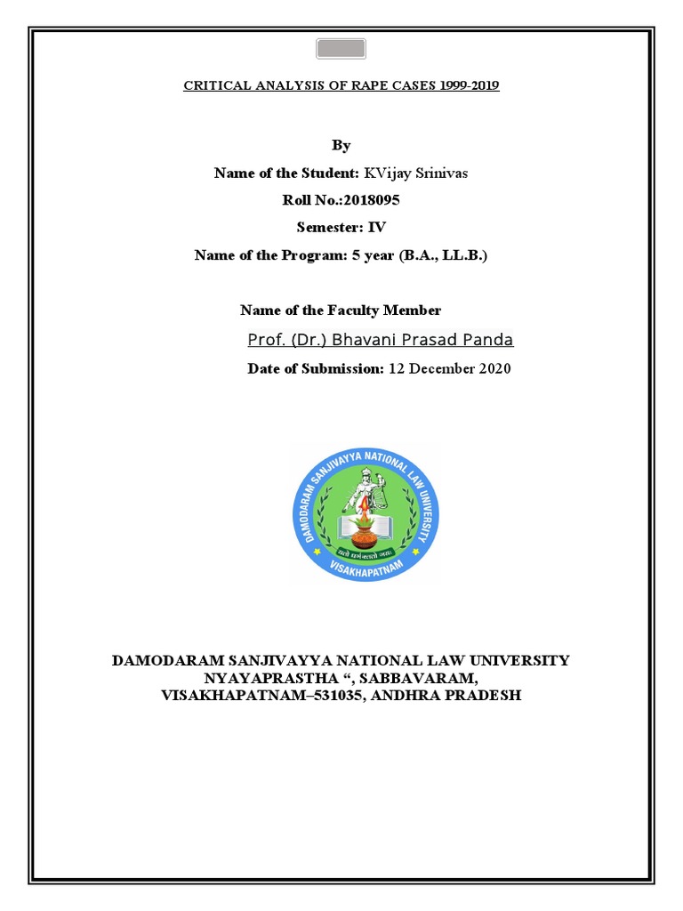 Analysis of Rape Cases 1999-2019 | PDF | Criminal Procedure In South ...
