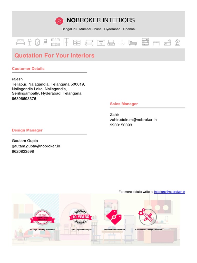 Quotation For Your Interiors | PDF | Equipment | Home