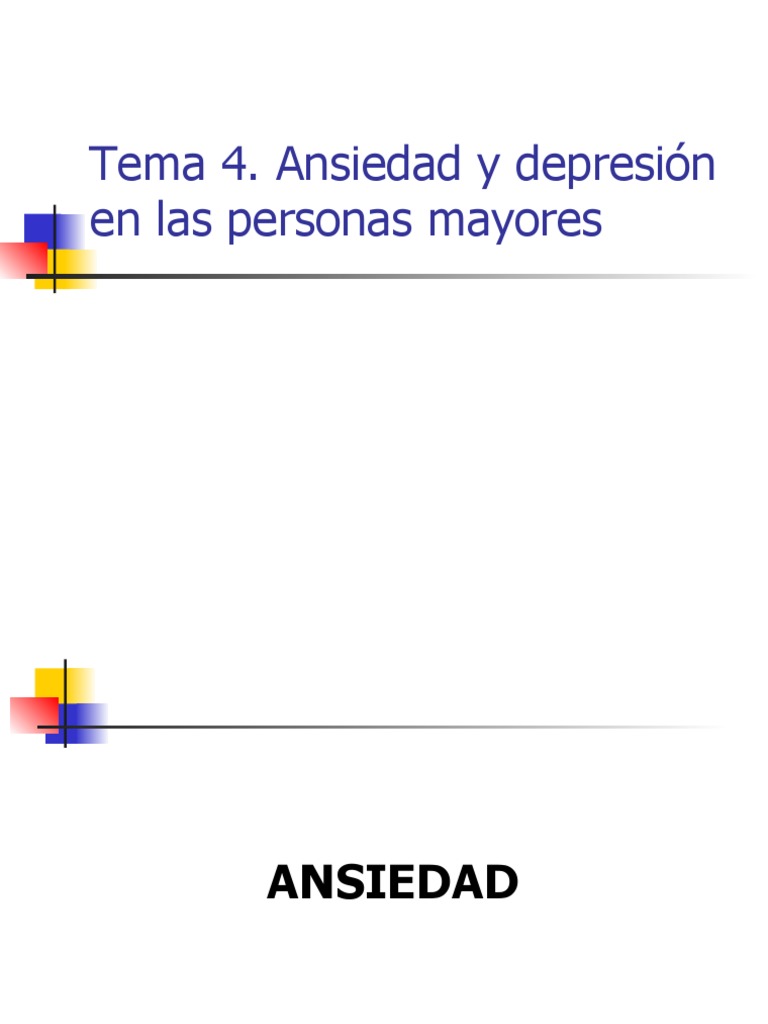 Ansiedad y Depresión en Mayores | PDF | Trastorno depresivo mayor ...