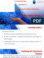 Lecture 4 - Literature Review and Critical Analysis