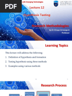 Lecture 12 - Hypothesis Testing