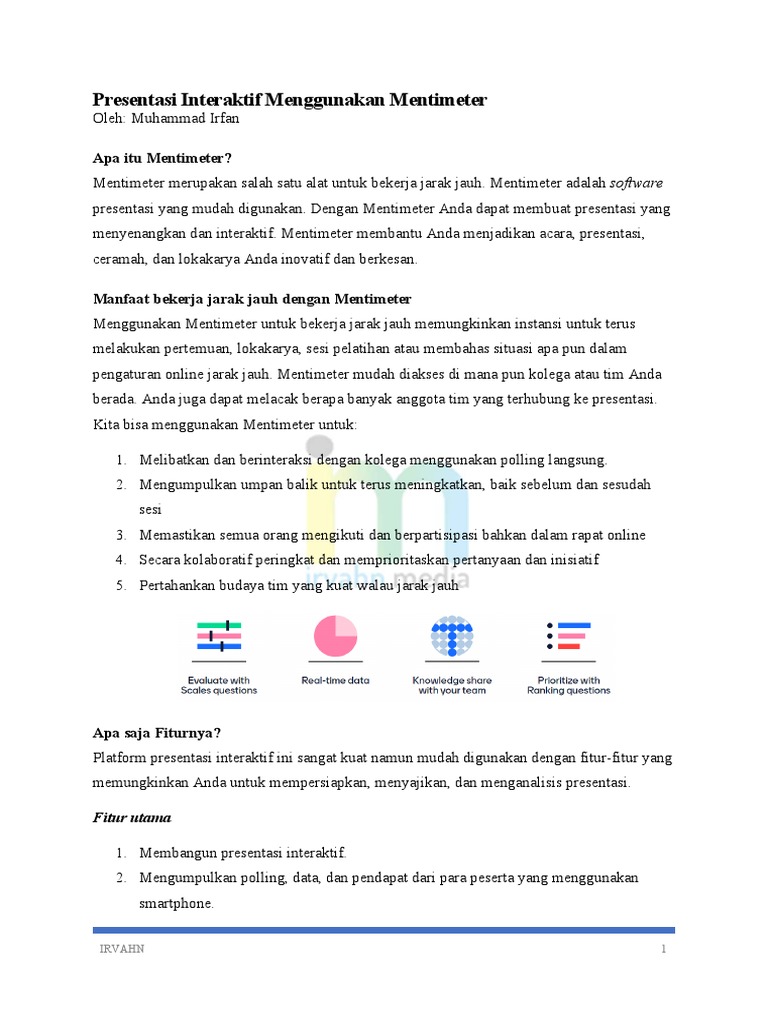 Presentasi Interaktif Menggunakan Mentimeter | PDF | Karier ...