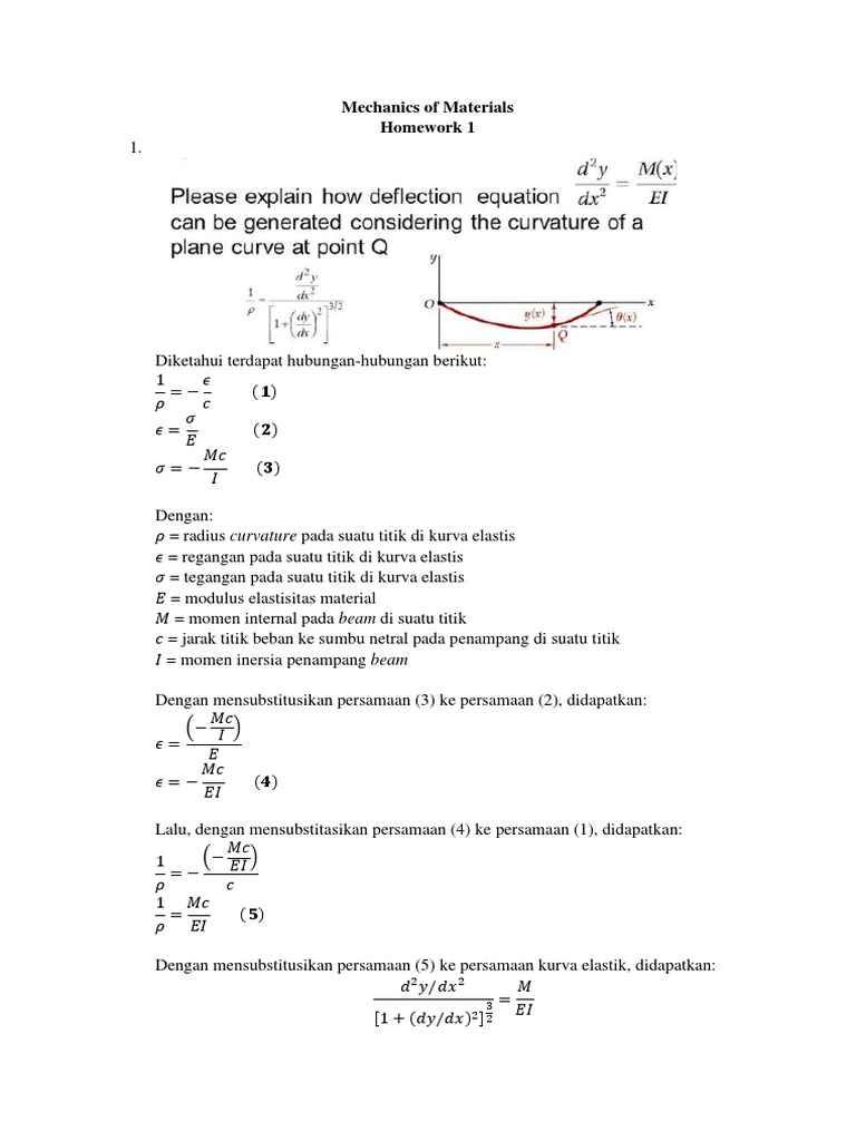 HW 1 Mechanics of Materials 2 | PDF