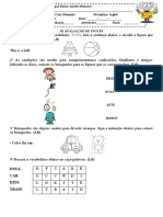 III AVALIAÇÃO DE INGLÊS ALAIDE 3º ANO