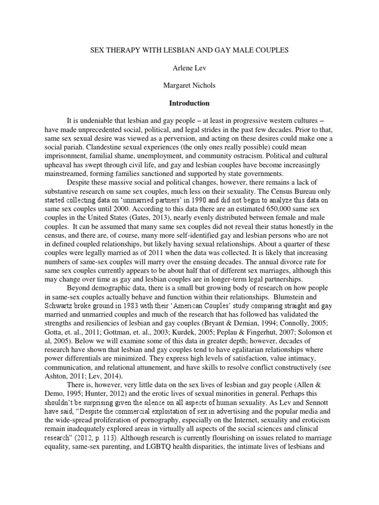 Sex Therapy With Lesbian and Gay Male Couples | PDF | Homosexuality ...