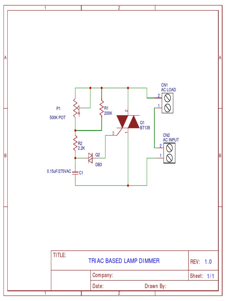 Schematic TRIAC BASED LAMP DIMMER 20230208 PDF