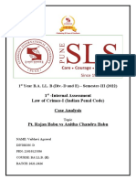 1 - Internal Assessment Law of Crimes-I (Indian Penal Code) Case Analysis Pt. Rajan Babu Vs Anitha Chandra Babu