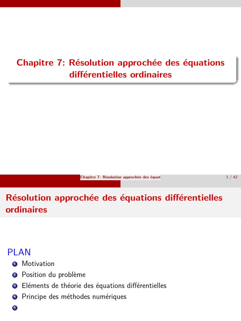 Résolution des équations différentielles | PDF | Équations | Équation ...
