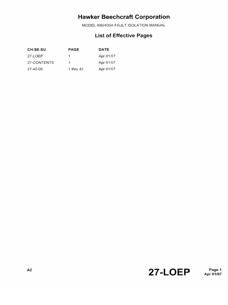 Fault Isolation Manual - 27-00-00 | PDF