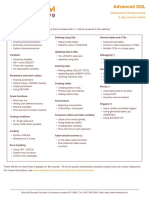 Advanced SQL 2 day course outline