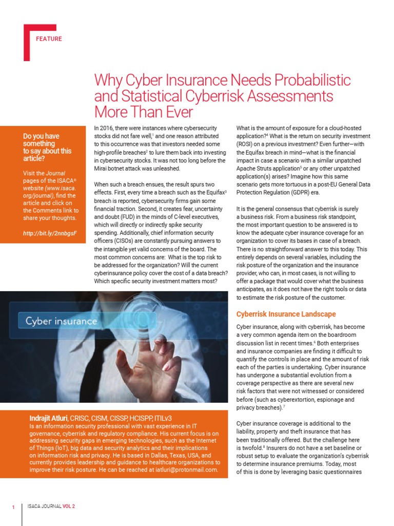 Why Cyber Insurance Needs Probabilisticand Statistical Cyberrisk ...