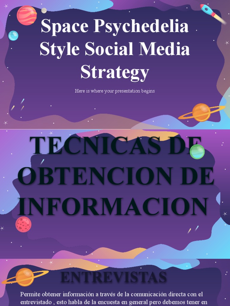 Space Psychedelia Style Social Media Strategy by Slidesgo PDF