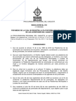 RESOLUCION 010 de 2020 Registro Plataforma Departamental de Juventudes