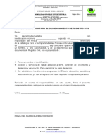 ACTA DE COMPROMISO REGISTRO CIVIL (Solo para Los Qu Eno Tienen)