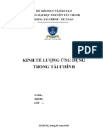 Kinh Tế Lượng Ứng Dụng Trong Tài Chính: Bộ Giáo Dục Và Đào Tạo Trường Đại Học Nguyễn Tất Thành Khoa Tài Chính - Kế Toán