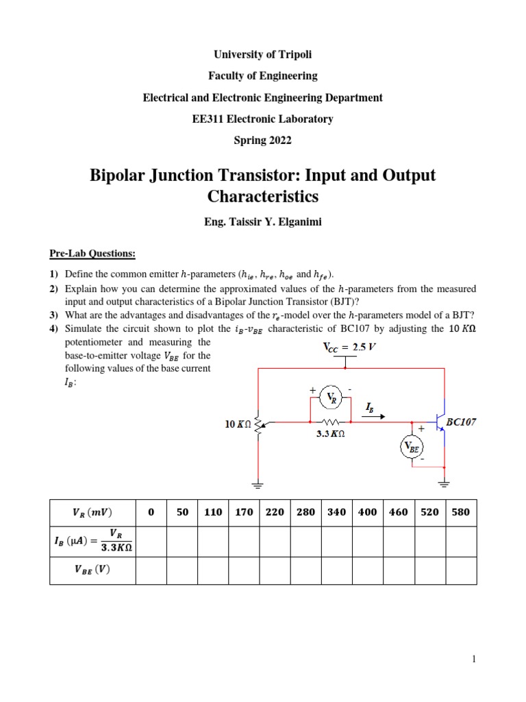 BJT Characteristics - EE311 - Spring 2022 | PDF | Bipolar Junction ...