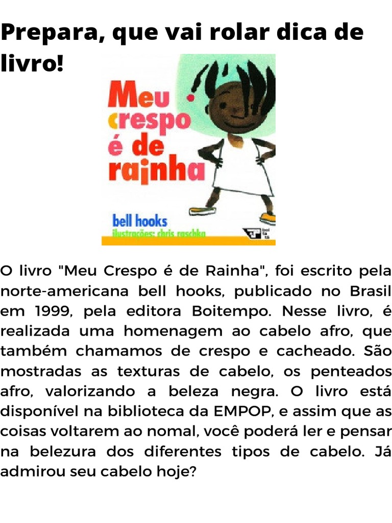 Atividades sobre "Meu Crespo é de Rainha" | PDF