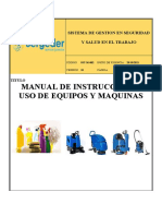 SST-M-002 Manual de Instrucciones, Uso de Equipos y Herramientas