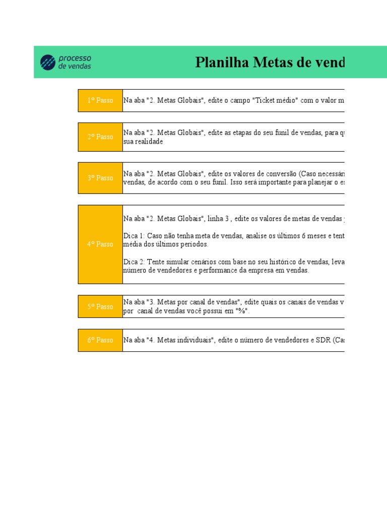 (Template) Construindo Metas de Vendas | PDF