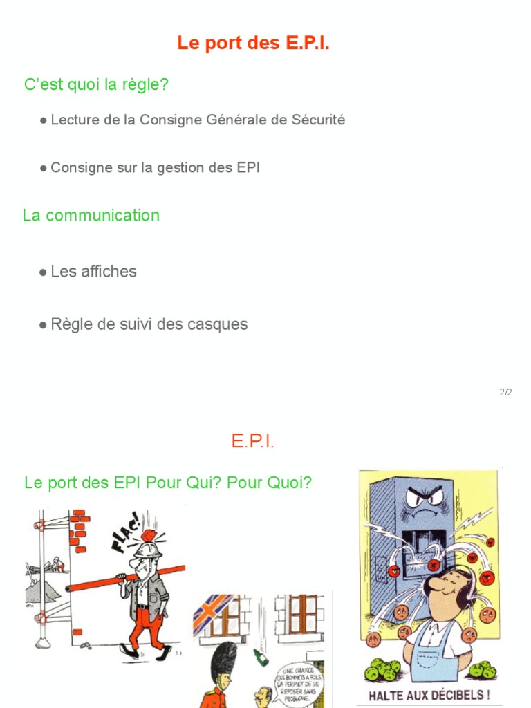 Importance des E.P.I. et prévention des accidents | PDF