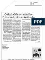 Galletti: Manovra Da Rifare, No A Tassa Solidarietà, Servono Riforme Strutturali - Il Messaggero Del 18.08.11