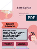 Birthing Plan