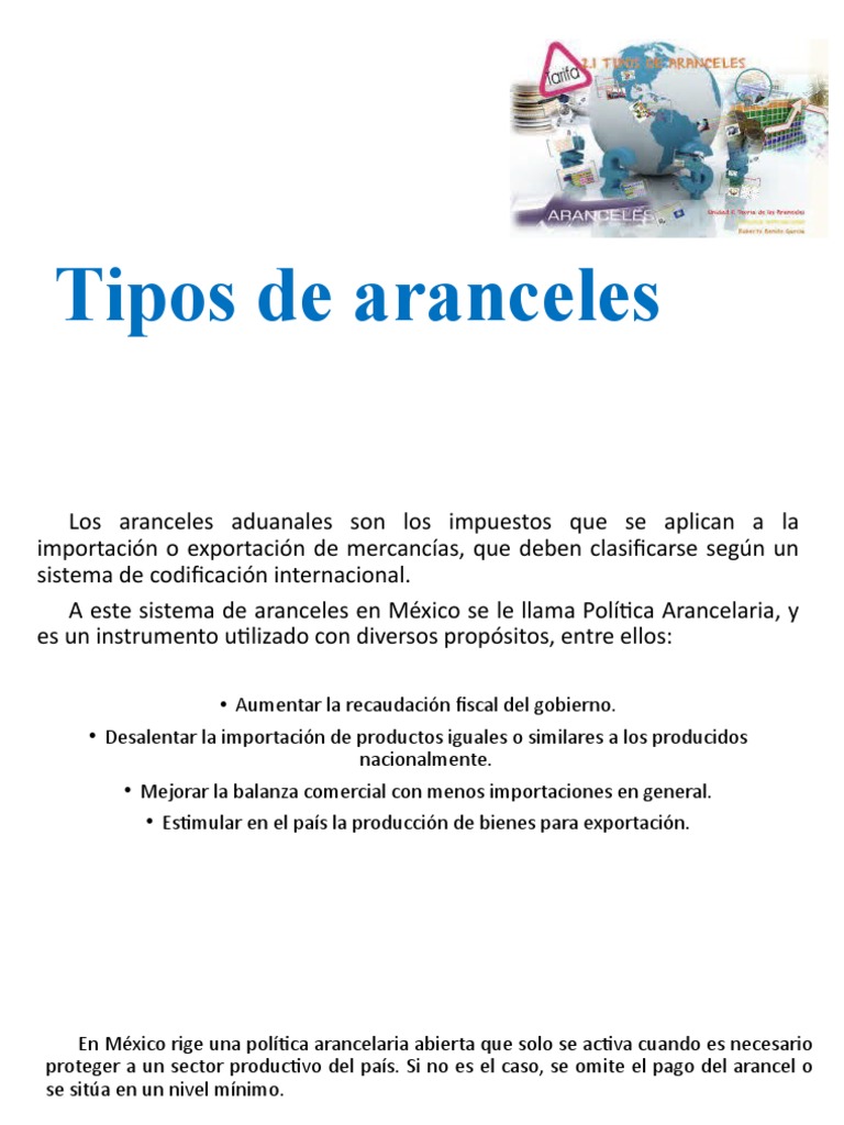 Tipos y ejemplos de aranceles en México | PDF | Arancel | Economias
