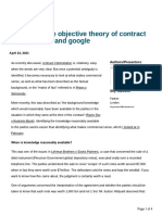 The Subjective Objective Theory of Contract Interpretation and Google