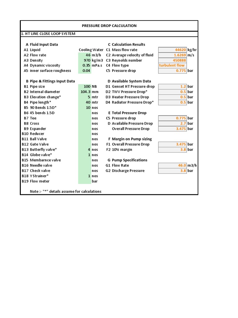 Pressure Drop Calculations for Fluid Systems | PDF | Valve | Flow ...
