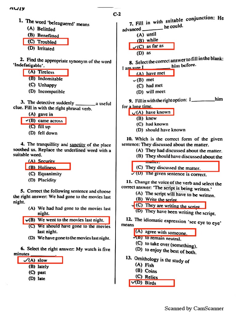 WBCS 2019 Answer Key Prelims Question Paper Solved PDF