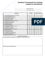 Danielson's Framework Teacher Record Form