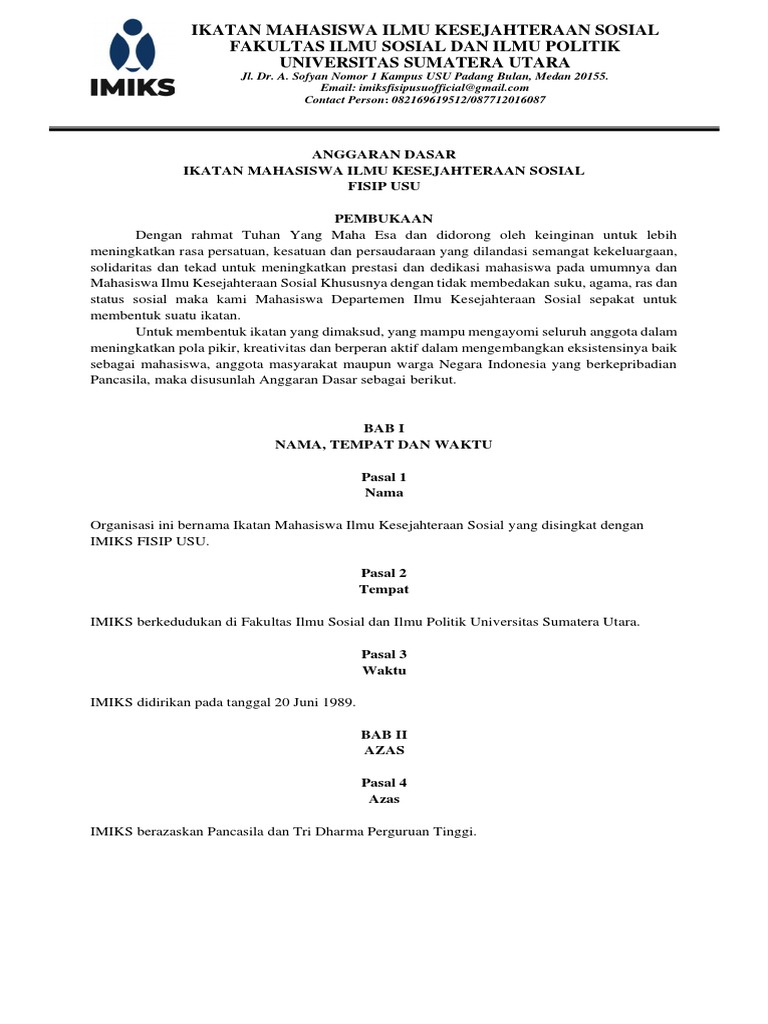 AD/ART IMIKS FISIP USU | PDF
