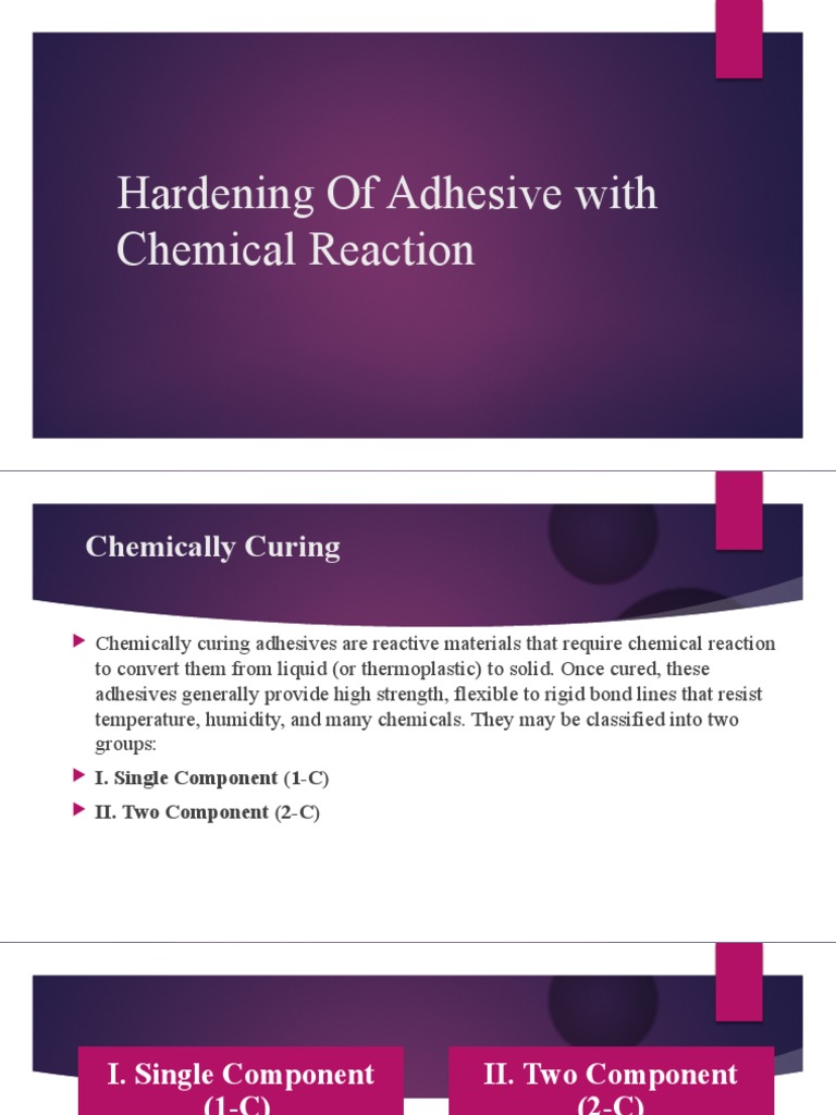 Hardening of Adhesive With Chemical Reaction PDF Adhesive Epoxy