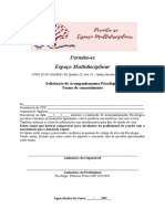 Termo de consentimento para acompanhamento psicológico