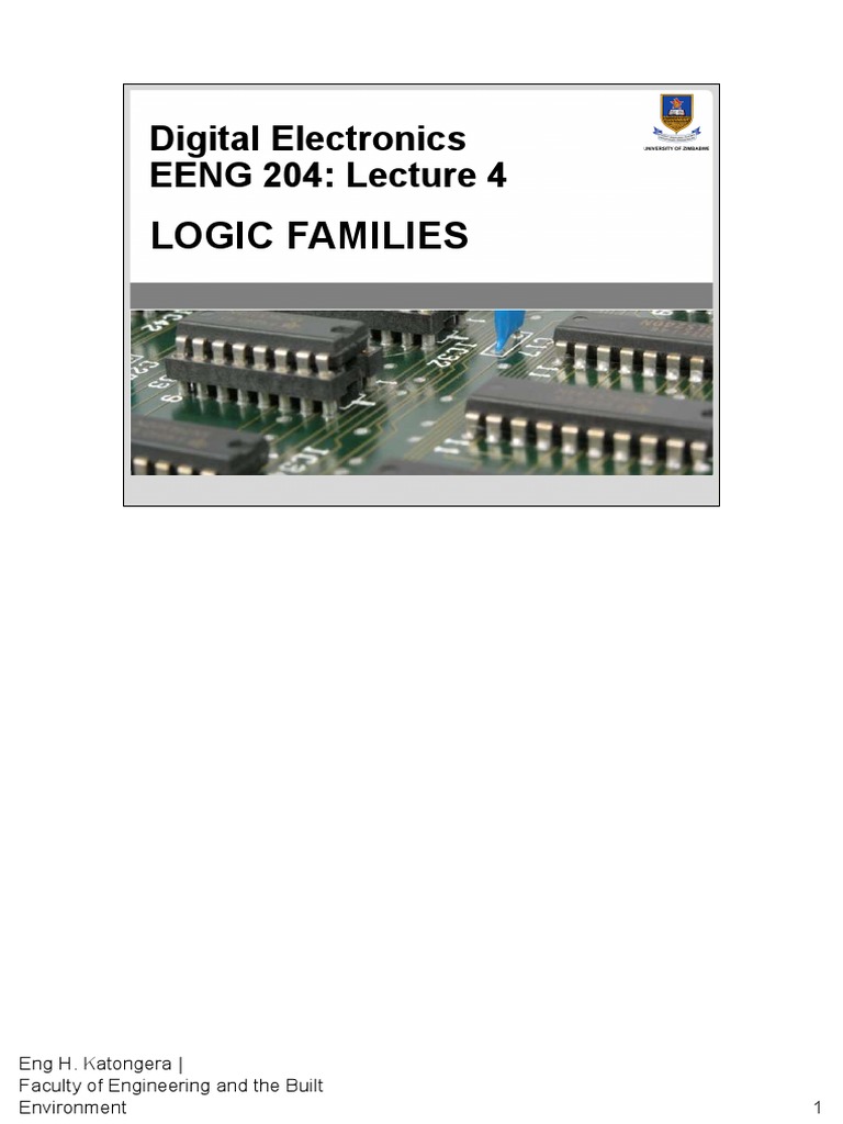 4 Logic Families PDF Logic Gate Cmos