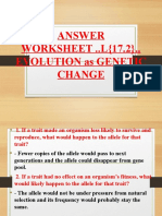 ANSWER WORKSHEET (A) ... L.. (17.2) - EVOLUTION As GENETIC CHANGE