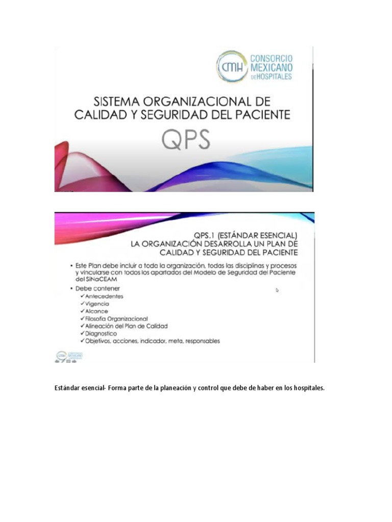 Mejora de La Calidad y La Seguridad Del Paciente (QPS) | PDF