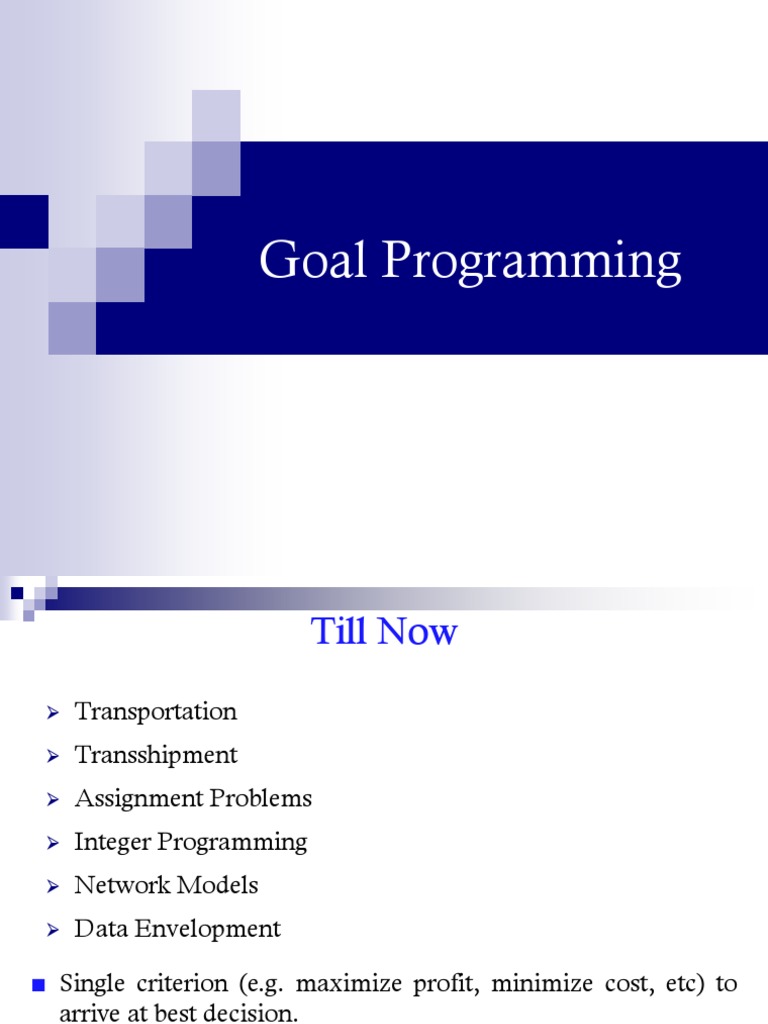Goal Programming | PDF | Sales | Investing