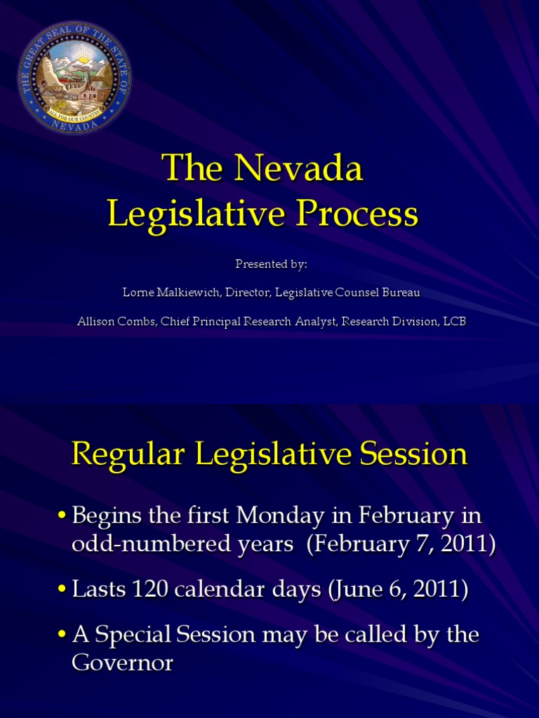 Nevada Legislative Process PDF Bill (Law) United States House Of