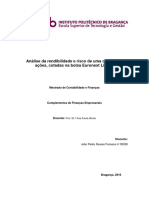 Análise Da Rendibilidade e Risco de Uma Carteira de Ações